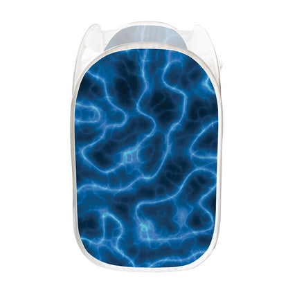 Blue Plasma Print Mesh Laundry Hamper