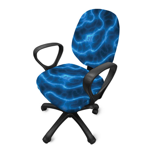 Blue Plasma Print Office Chair Cover