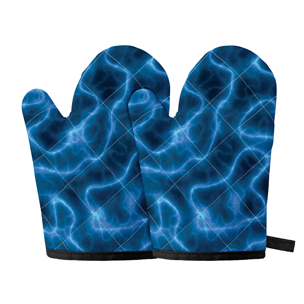 Blue Plasma Print Oven Mitts