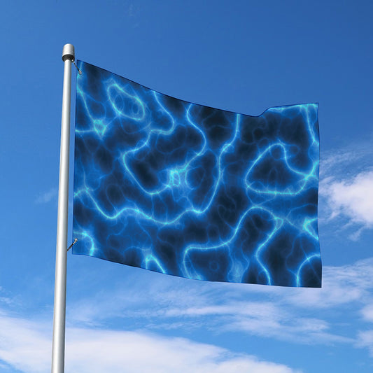 Blue Plasma Print Polyester Flag