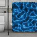 Blue Plasma Print Polyester Shower Curtain