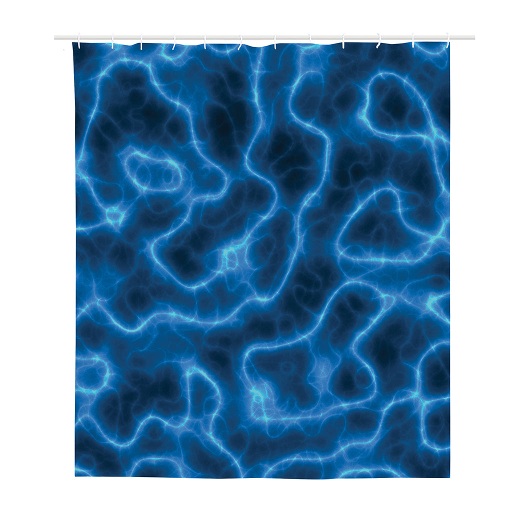 Blue Plasma Print Polyester Shower Curtain