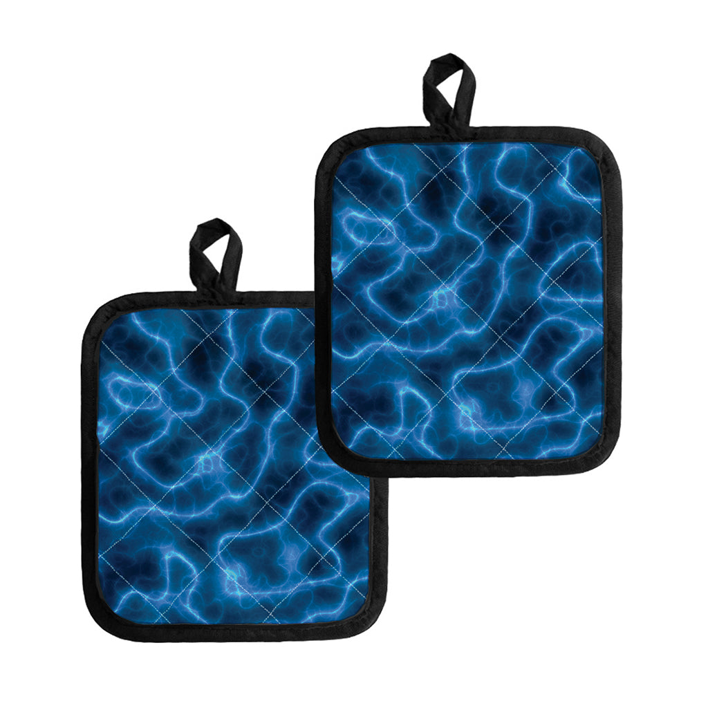 Blue Plasma Print Pot Holders