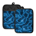 Blue Plasma Print Pot Holders With Pocket