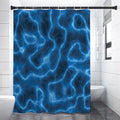 Blue Plasma Print Premium Shower Curtain