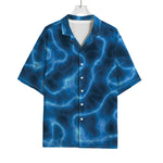Blue Plasma Print Rayon Hawaiian Shirt