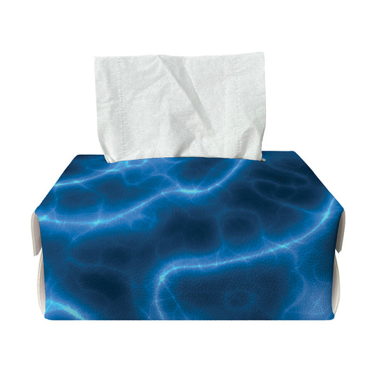 Blue Plasma Print Rectangle Tissue Box Cover