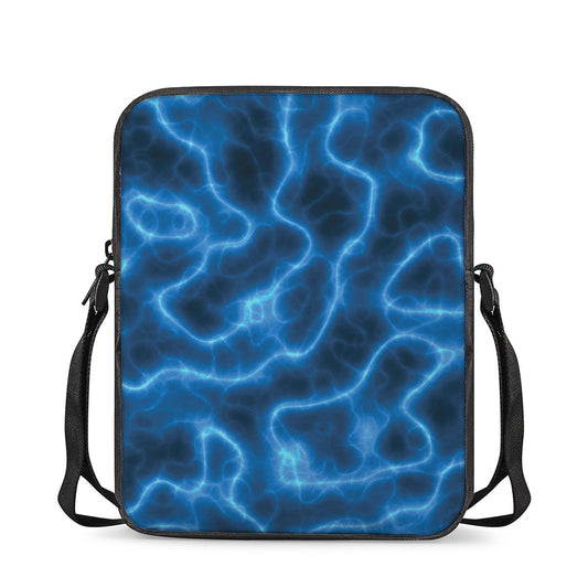 Blue Plasma Print Rectangular Crossbody Bag