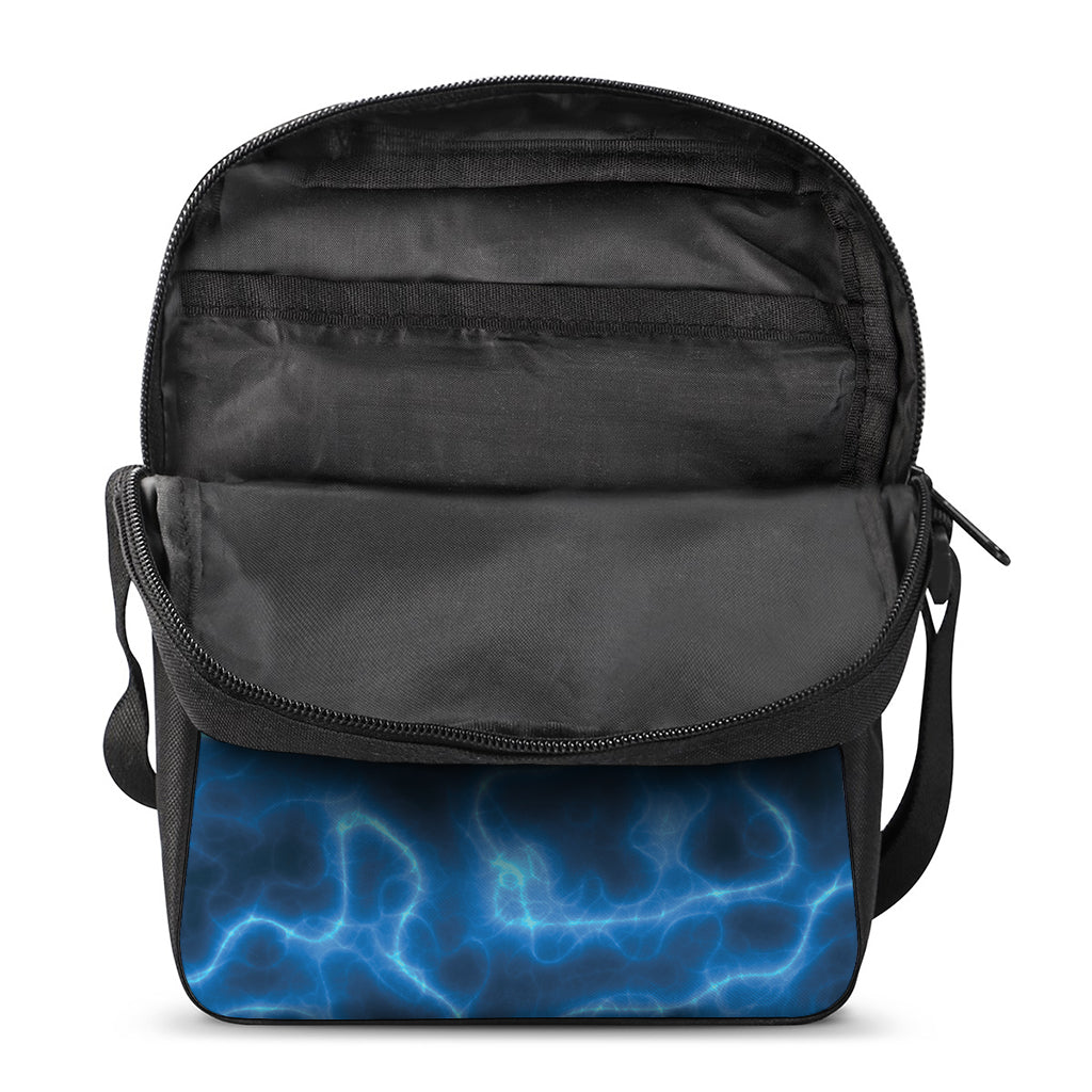 Blue Plasma Print Rectangular Crossbody Bag