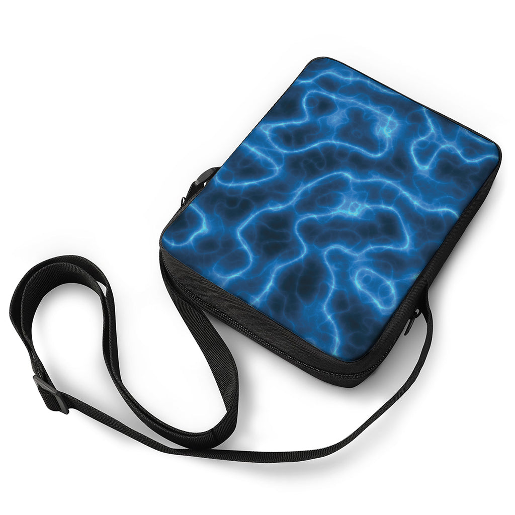 Blue Plasma Print Rectangular Crossbody Bag