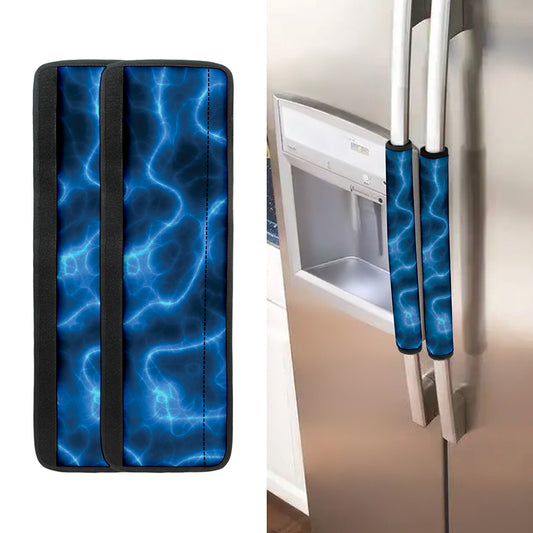 Blue Plasma Print Refrigerator Handle Covers