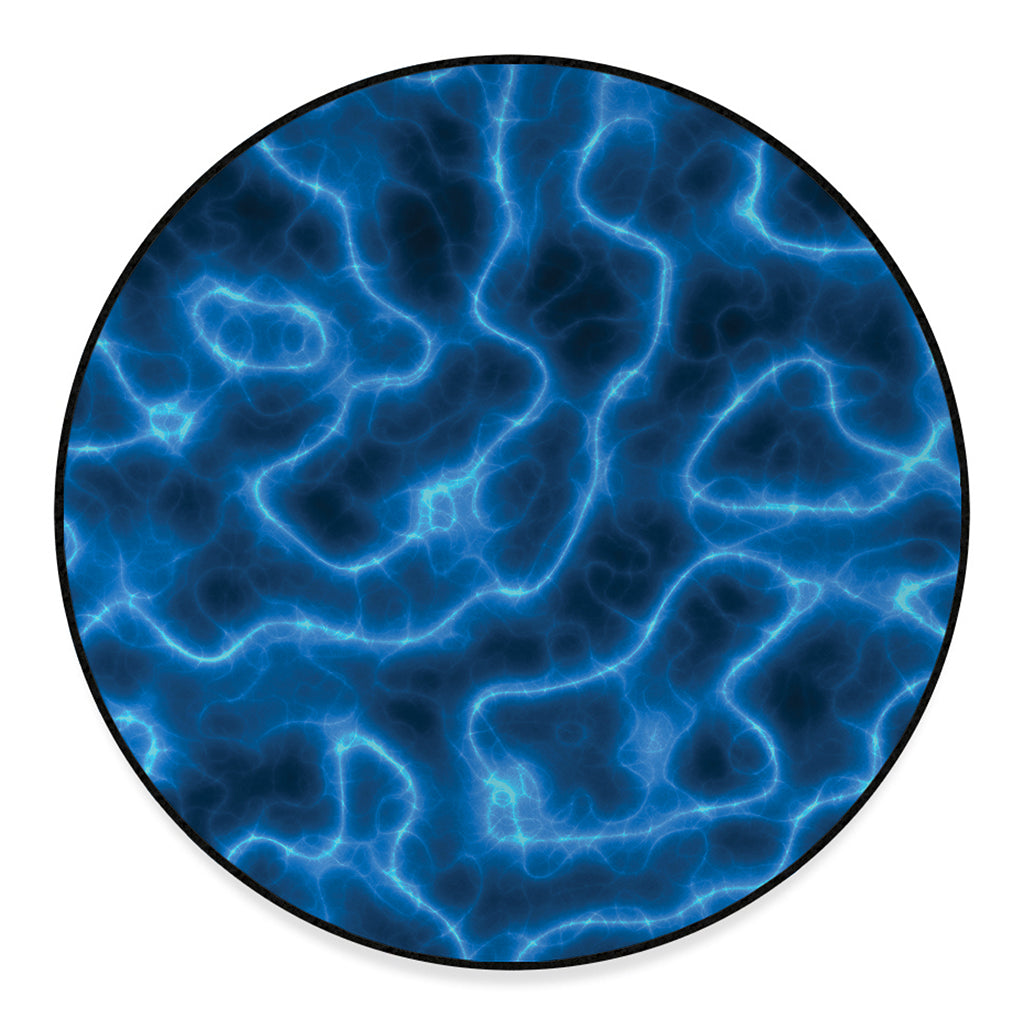 Blue Plasma Print Round Floor Mat