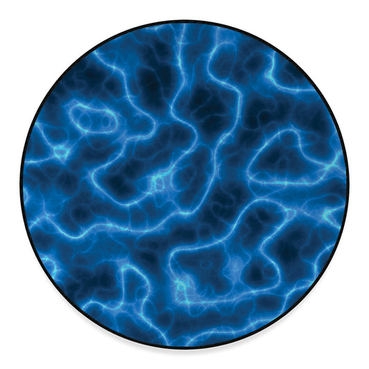 Blue Plasma Print Round Floor Mat