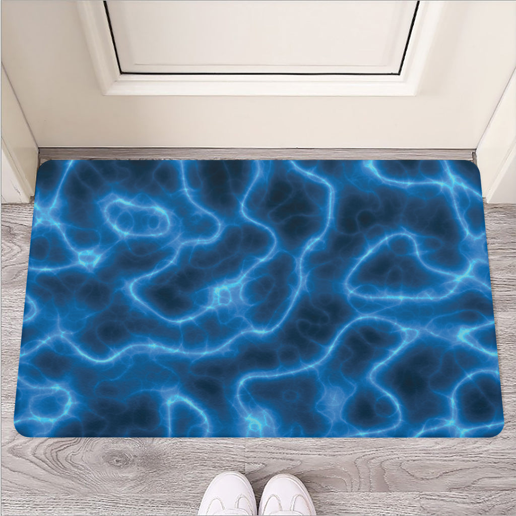 Blue Plasma Print Rubber Doormat
