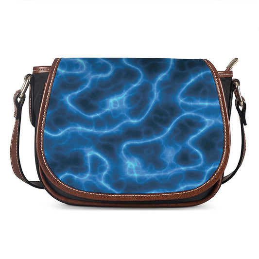 Blue Plasma Print Saddle Bag