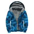Blue Plasma Print Sherpa Lined Zip Up Hoodie