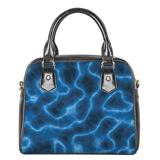 Blue Plasma Print Shoulder Handbag