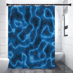 Blue Plasma Print Shower Curtain