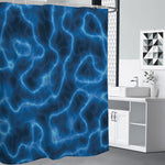 Blue Plasma Print Shower Curtain