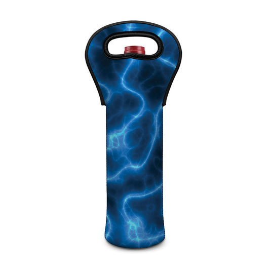 Blue Plasma Print Single Neoprene Wine Tote