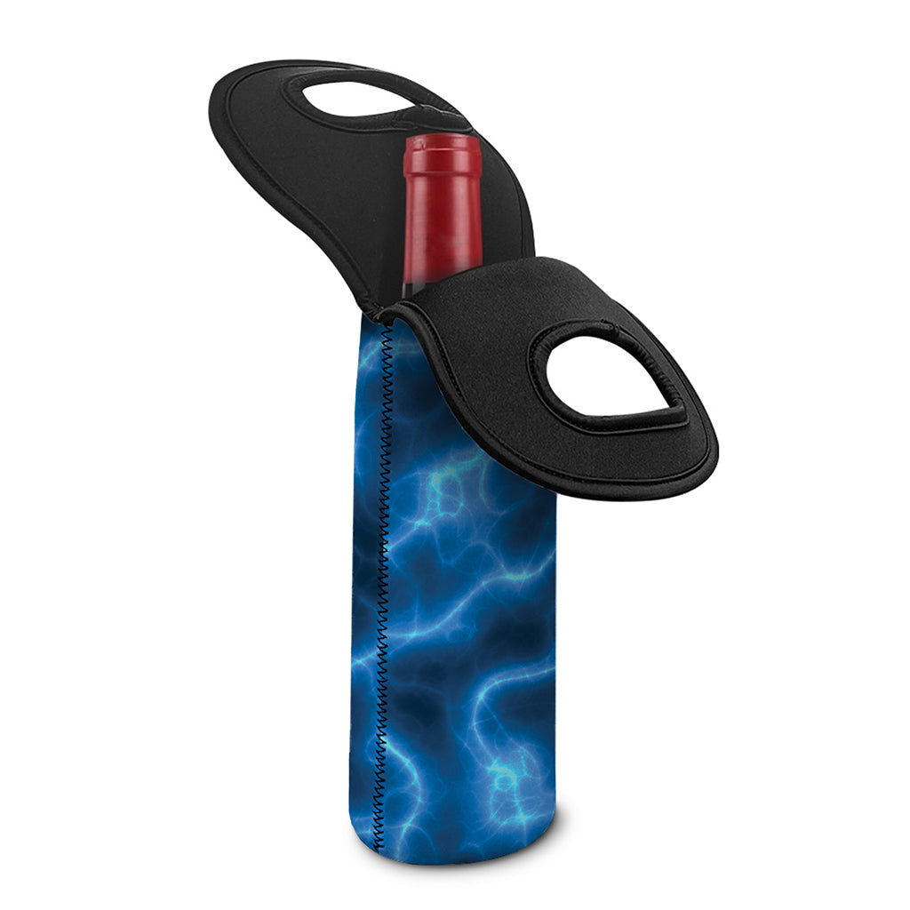Blue Plasma Print Single Neoprene Wine Tote