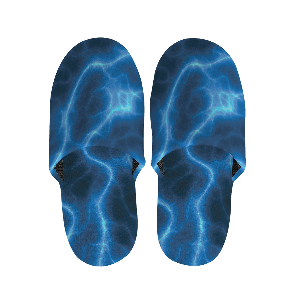 Blue Plasma Print Slippers