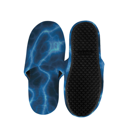 Blue Plasma Print Slippers