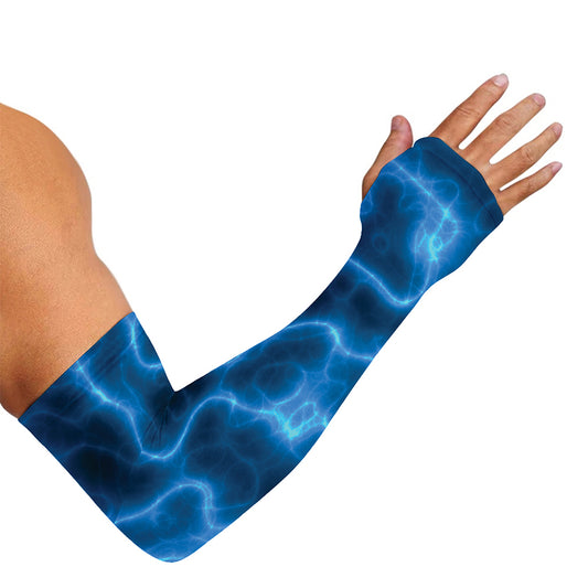 Blue Plasma Print Sun Protection Arm Sleeves