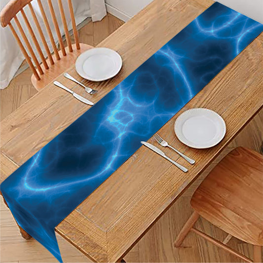 Blue Plasma Print Table Runner