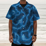 Blue Plasma Print Textured Short Sleeve Shirt