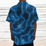 Blue Plasma Print Textured Short Sleeve Shirt