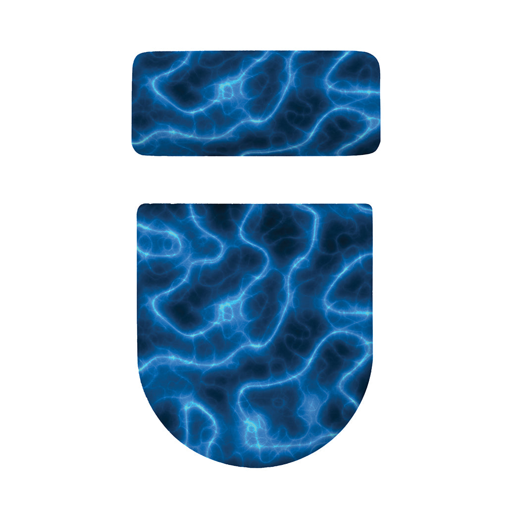Blue Plasma Print Toilet Lid And Tank Cover Set
