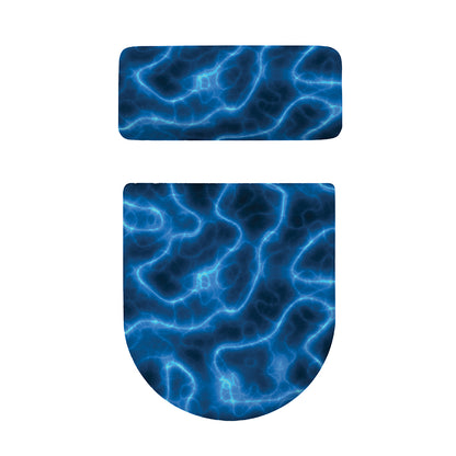 Blue Plasma Print Toilet Lid And Tank Cover Set