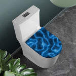 Blue Plasma Print Toilet Lid Cover