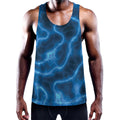 Blue Plasma Print Men's Workout Tank Top