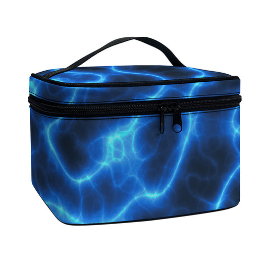Blue Plasma Print Travel Makeup Bag