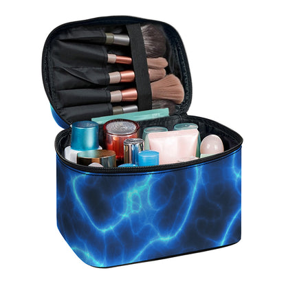 Blue Plasma Print Travel Makeup Bag