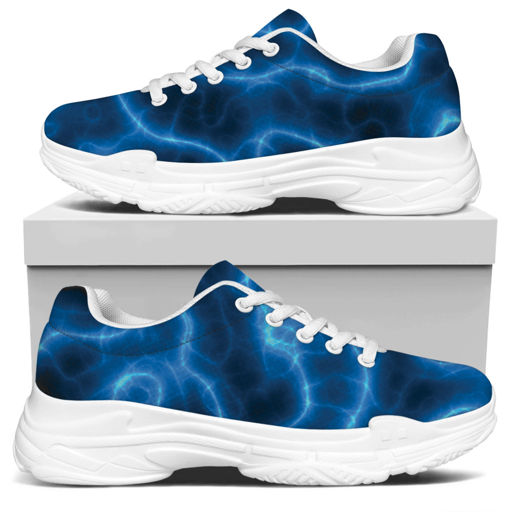 Blue Plasma Print White Chunky Shoes