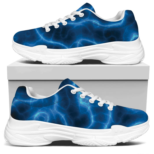 Blue Plasma Print White Chunky Shoes