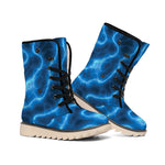 Blue Plasma Print Winter Boots