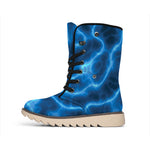 Blue Plasma Print Winter Boots