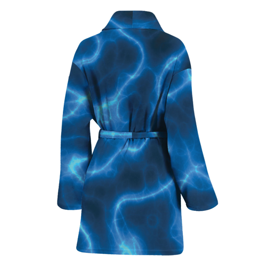 Blue Plasma Print Women's Bathrobe