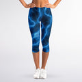 Blue Plasma Print Women's Capri Leggings