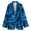 Blue Plasma Print Women's Cotton Blazer