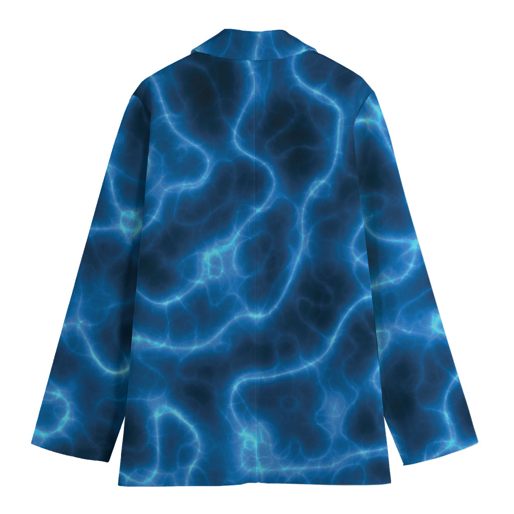Blue Plasma Print Women's Cotton Blazer