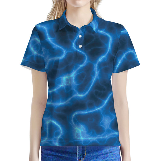 Blue Plasma Print Women's Polo Shirt