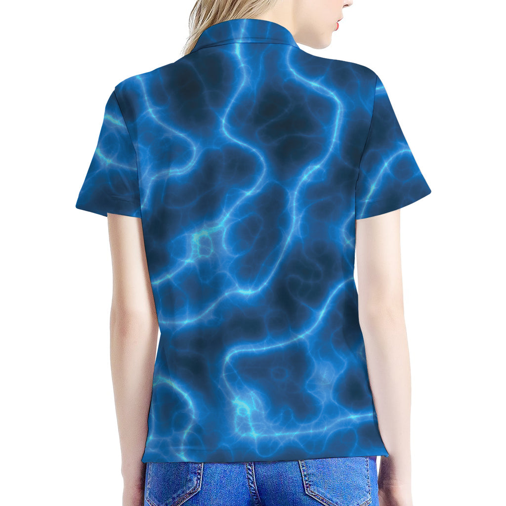 Blue Plasma Print Women's Polo Shirt