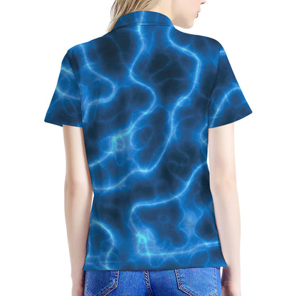 Blue Plasma Print Women's Polo Shirt