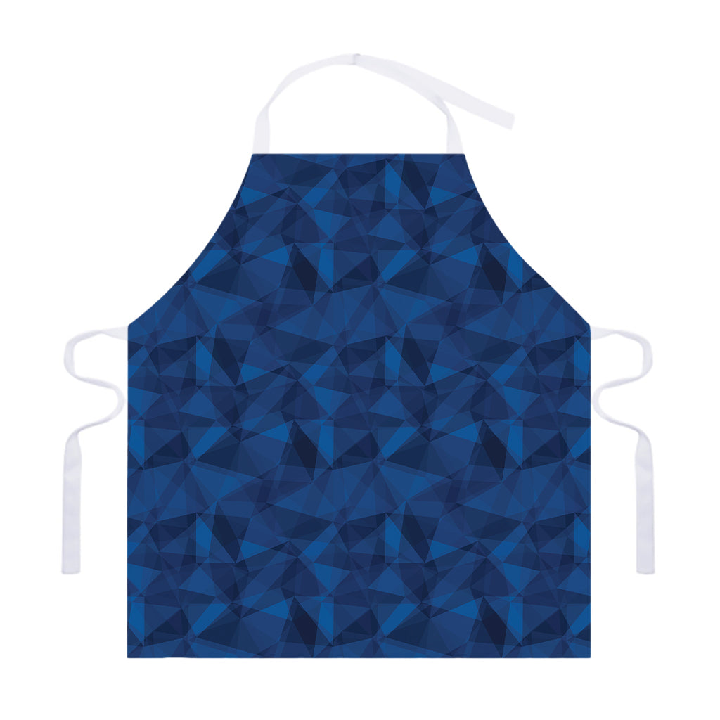 Blue Polygonal Geometric Print Adjustable Apron