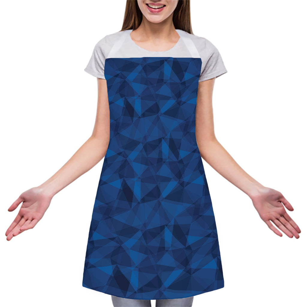 Blue Polygonal Geometric Print Adjustable Apron